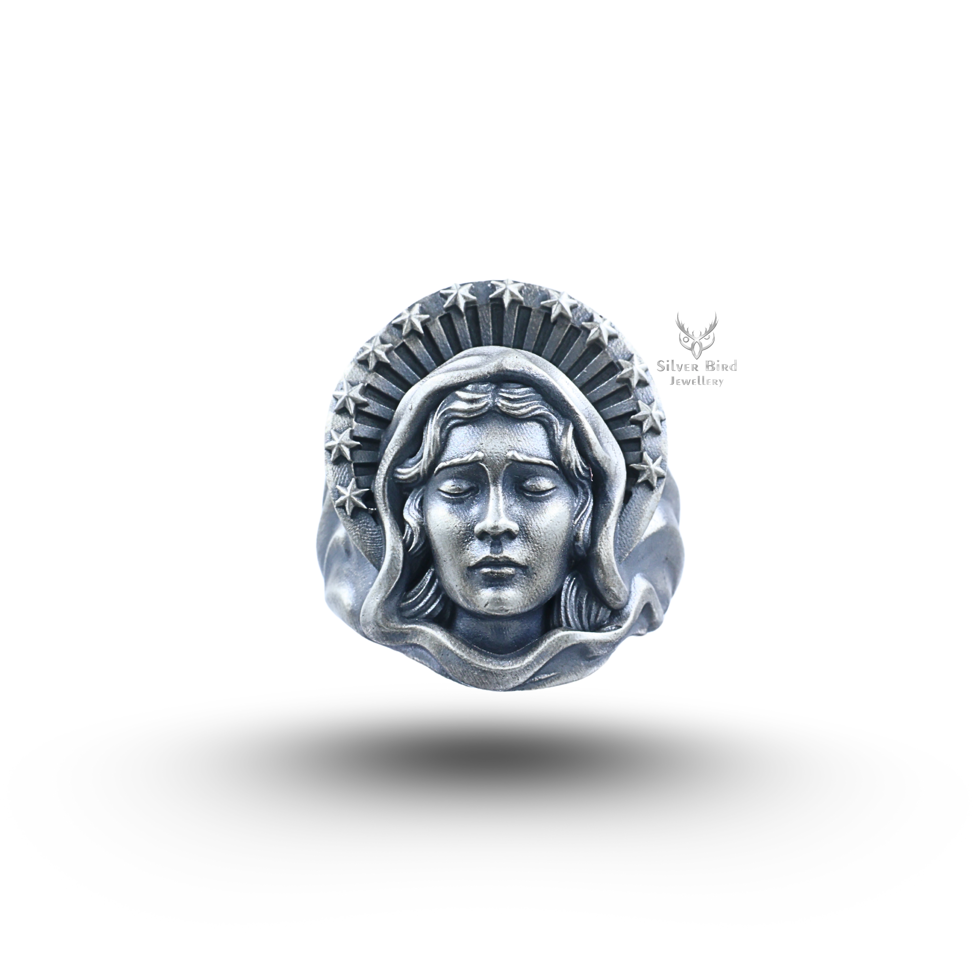 Virgin Mother Mary 925 Sterling Silver Ring