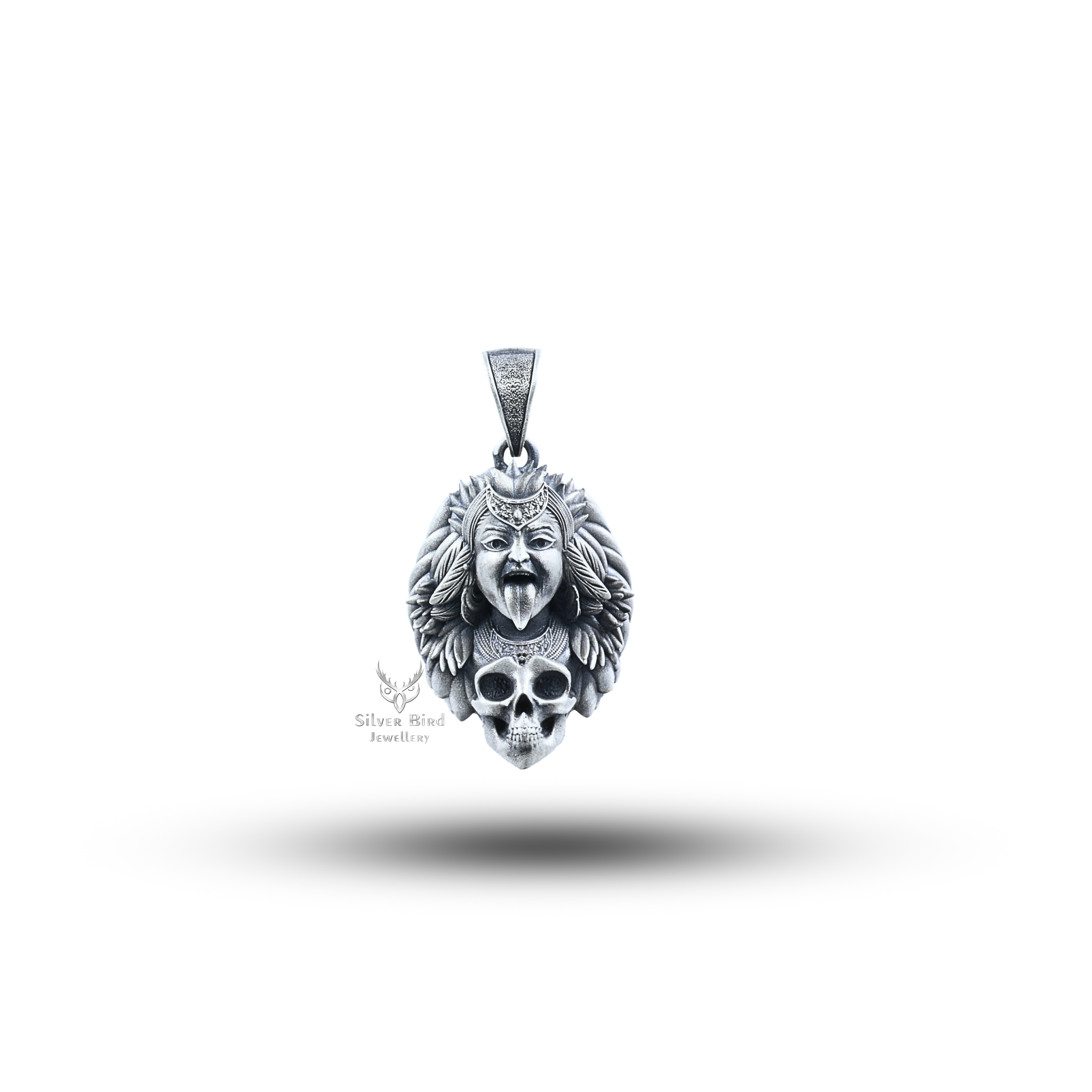 Kali Maa Face 925 Sterling Silver Pendant