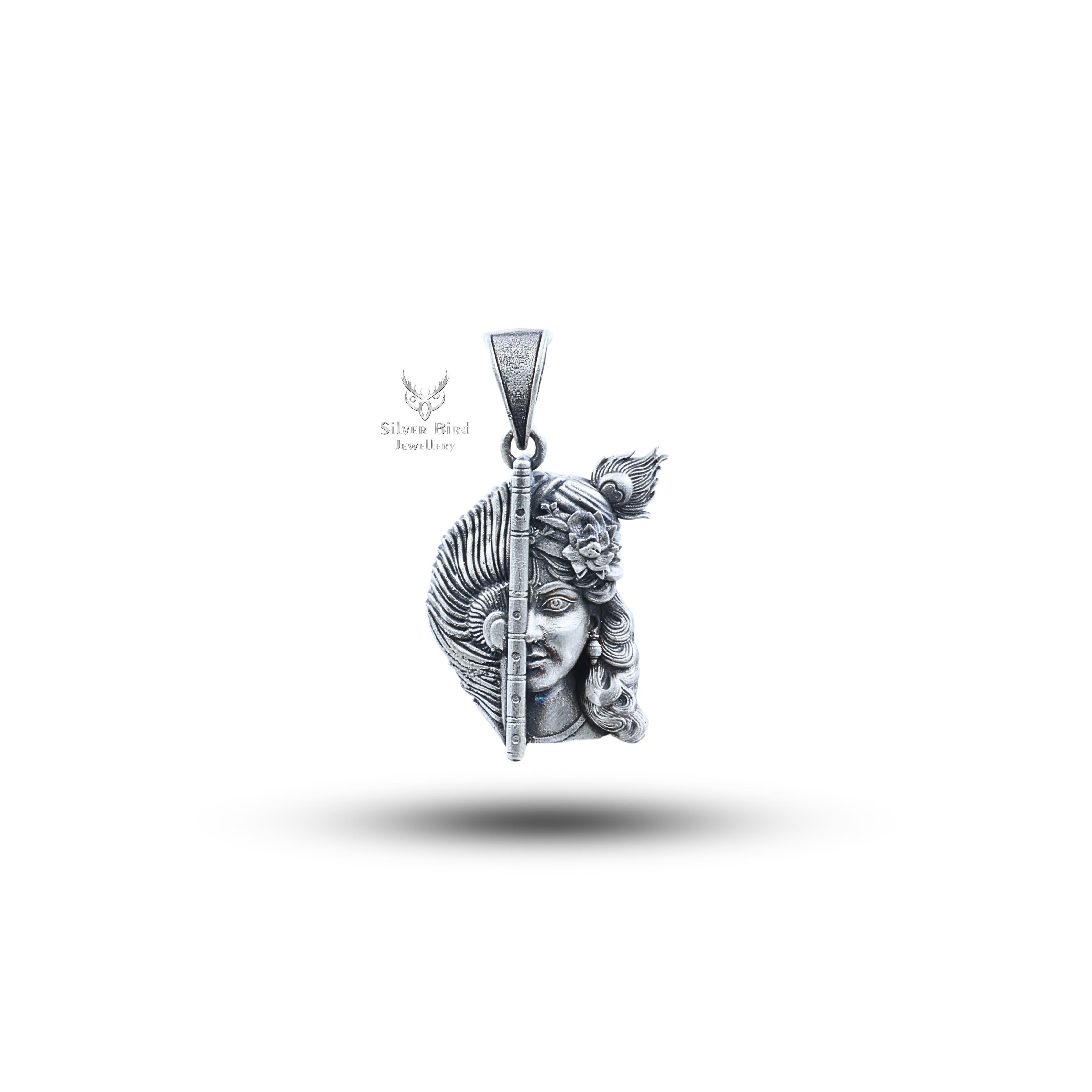God Krishna Flute 925 Sterling Silver Pendant