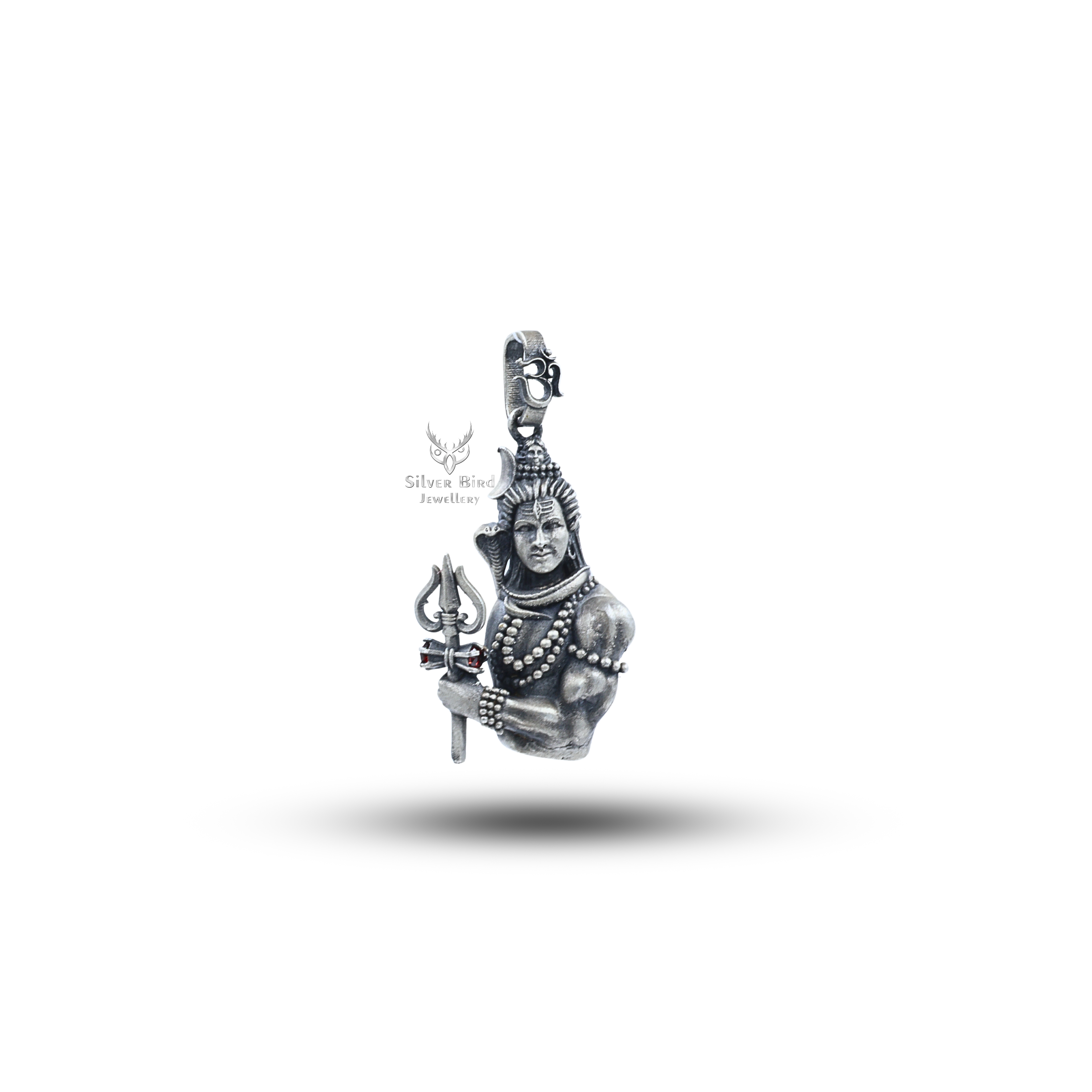 Lord Shiva With trishul 925 Sterling Silver Pendant