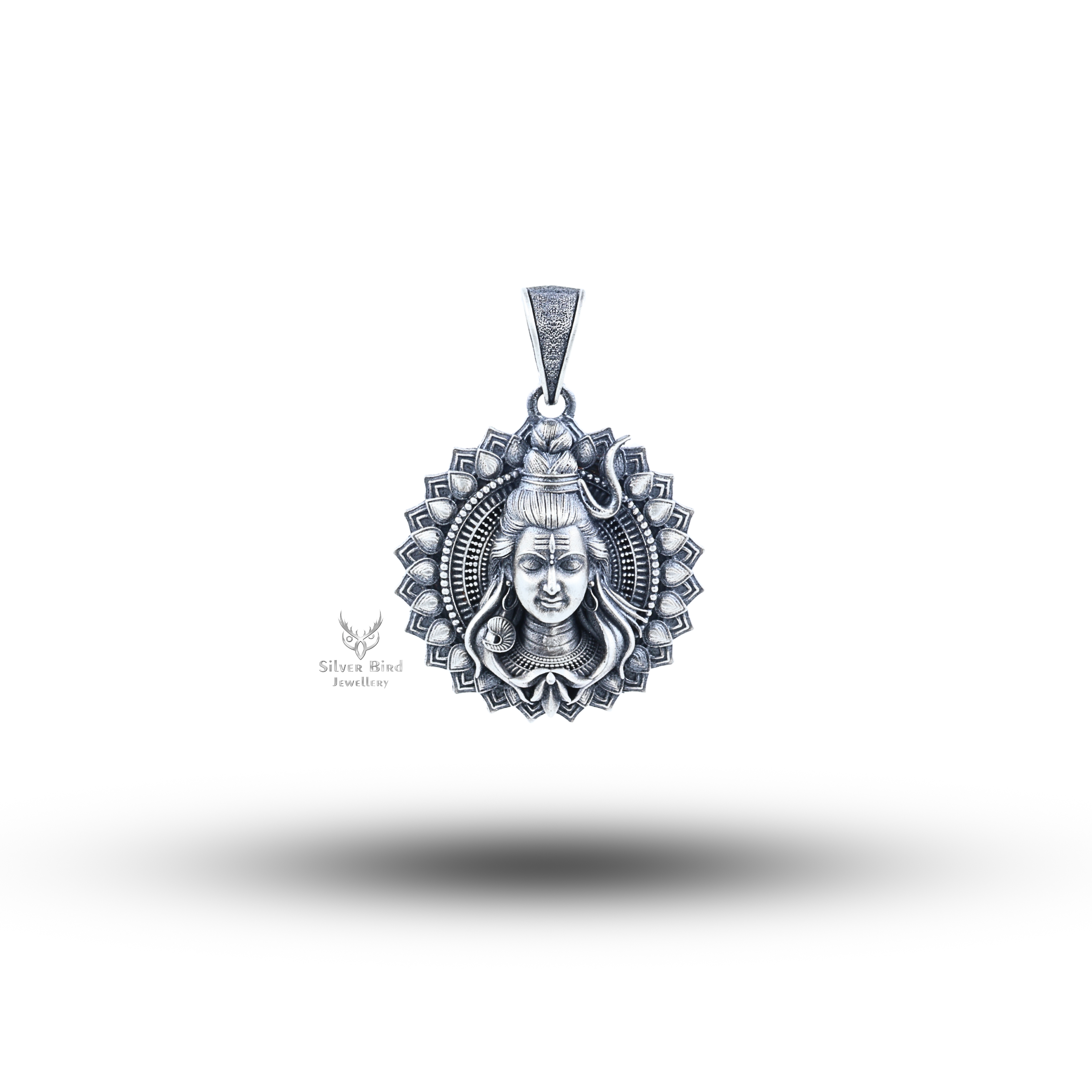 Lord Shiva Supreme God Blessings Third Eye Round 925 Sterling Silver Pendant