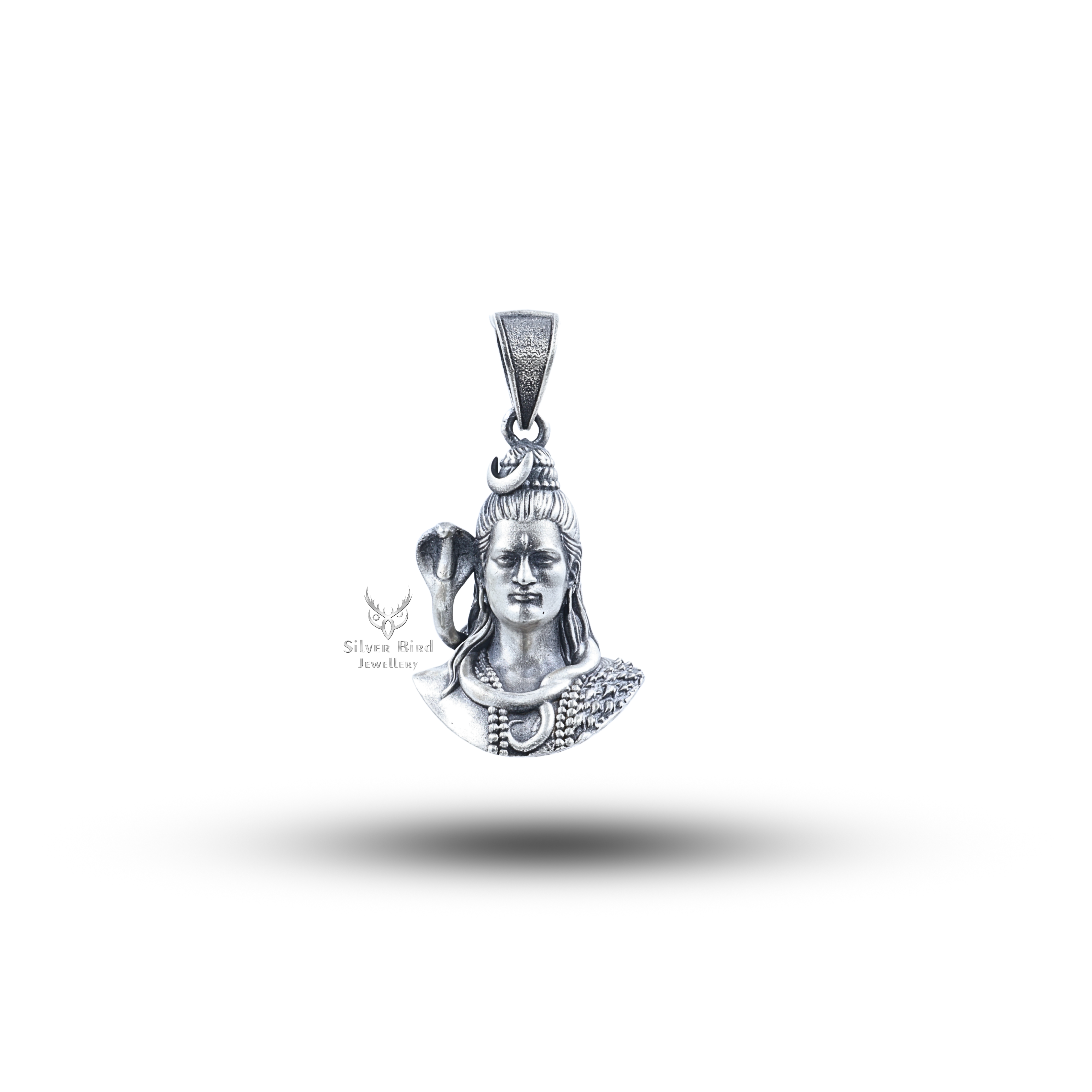 Lord Shiva Linga Shankar Mahadev Bholenath Third Eye Jatadhari 925 Sterling Silver Pendant