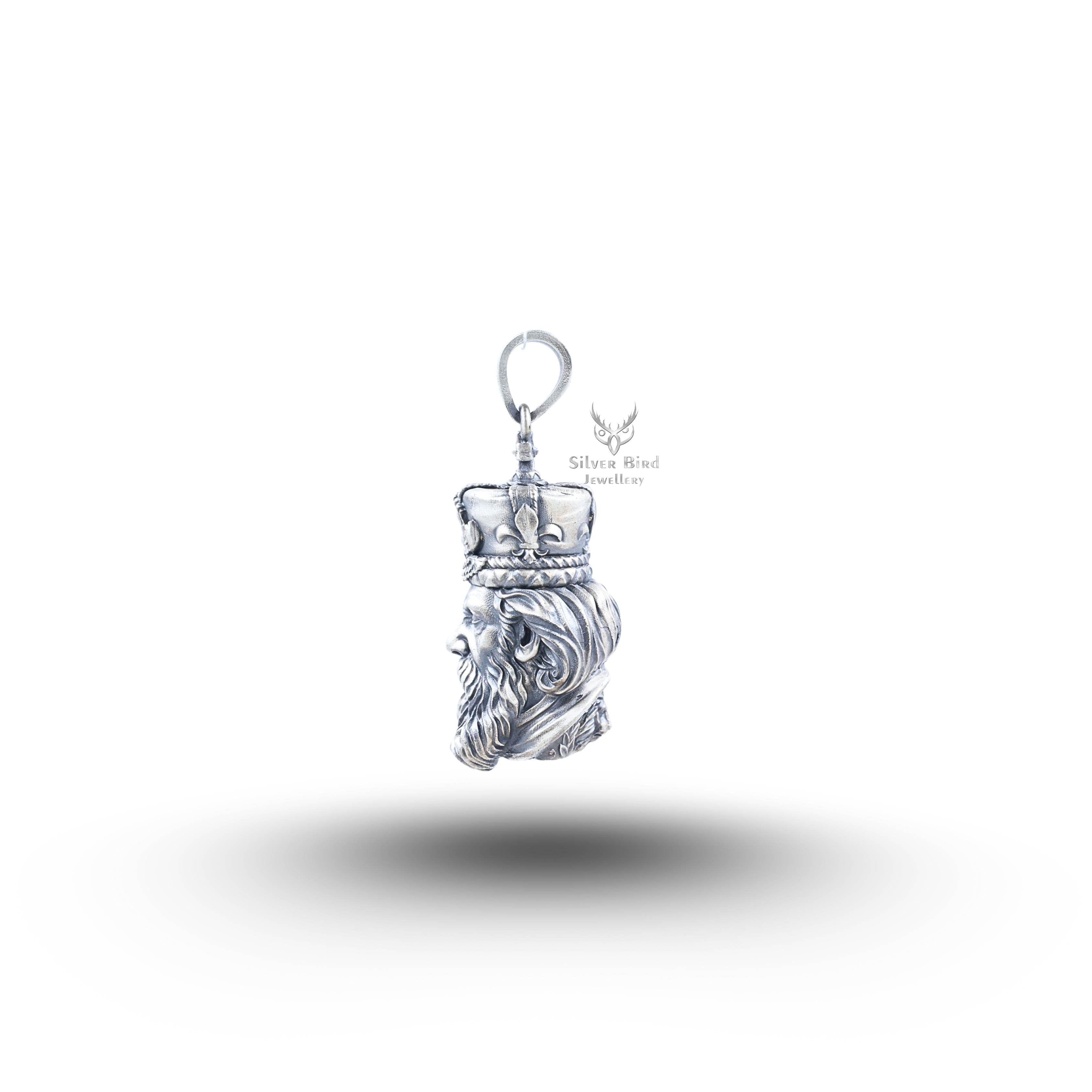 3d Royal Emperor King Crown 925 Sterling Silver Pendant