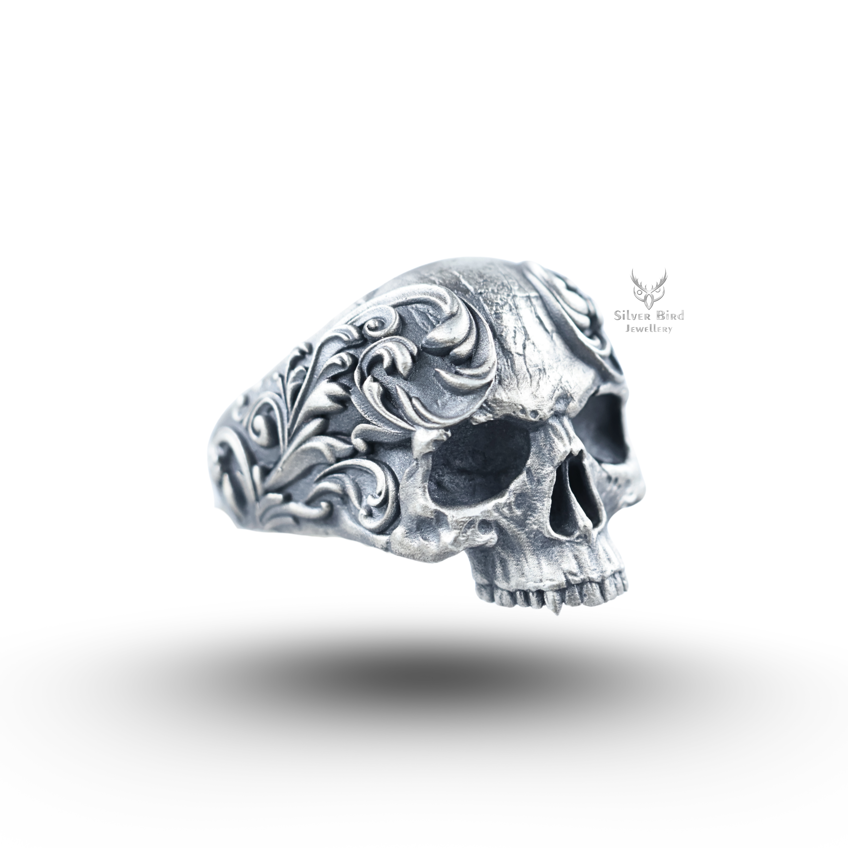 Half Jaw Gothic Classic Skull 925 Sterling Silver Ring