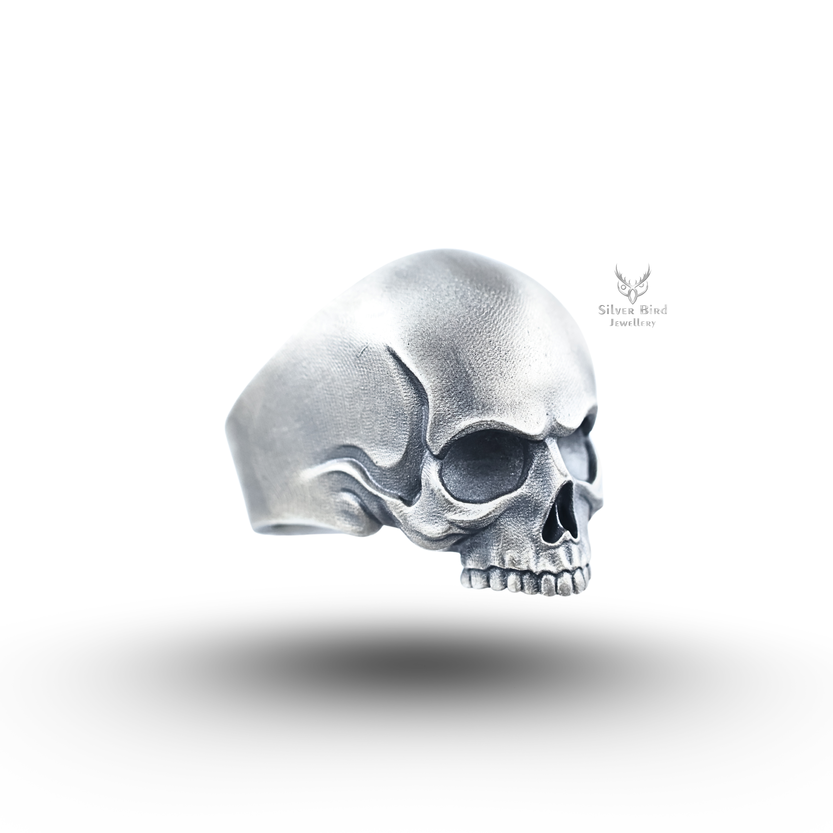 Half Jaw Skull 925 Sterling Silver Ring