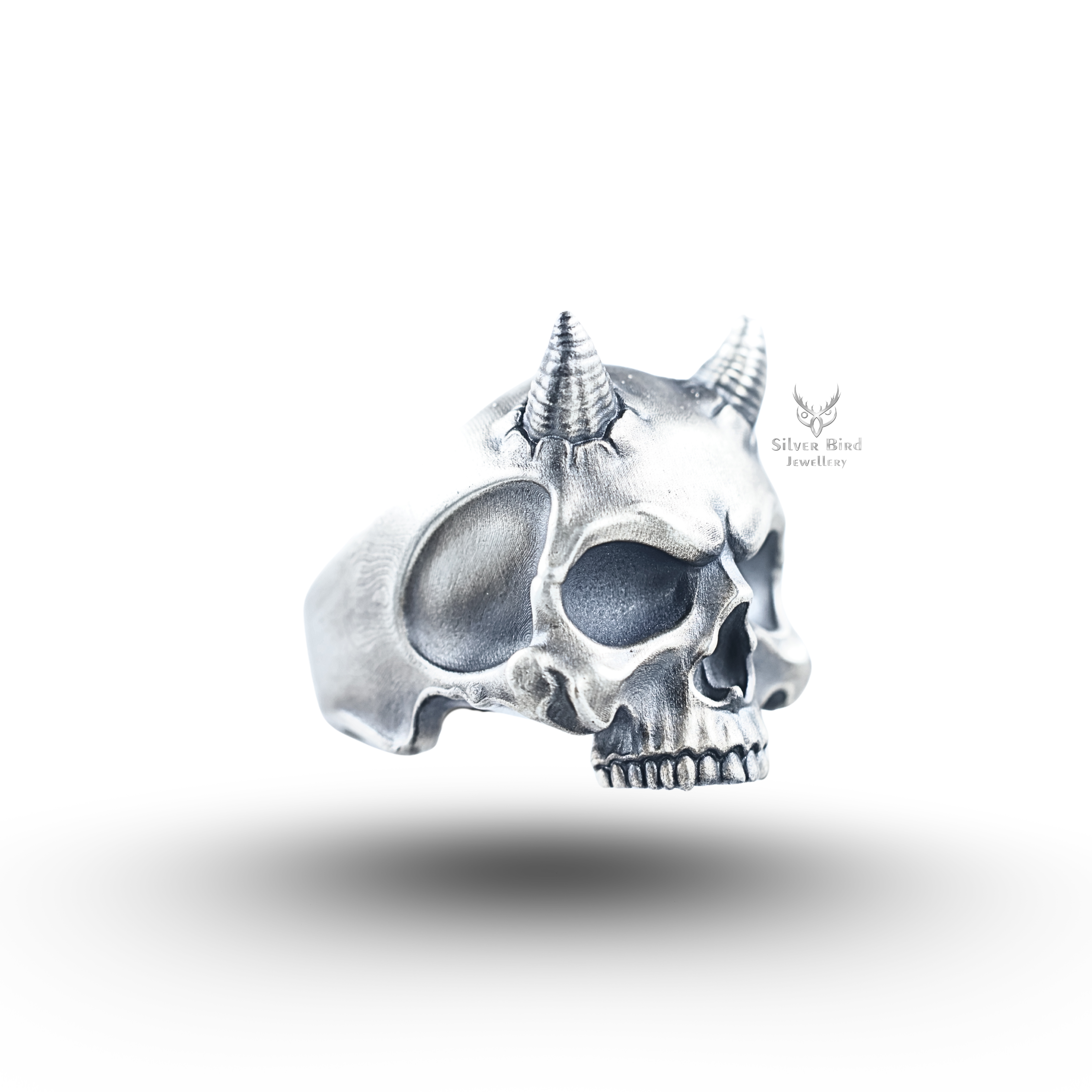 Devil Skull 925 Sterling Silver Ring – silverbirdjewells Devil Skull 925 Sterling Silver Ring – silverbirdjewells