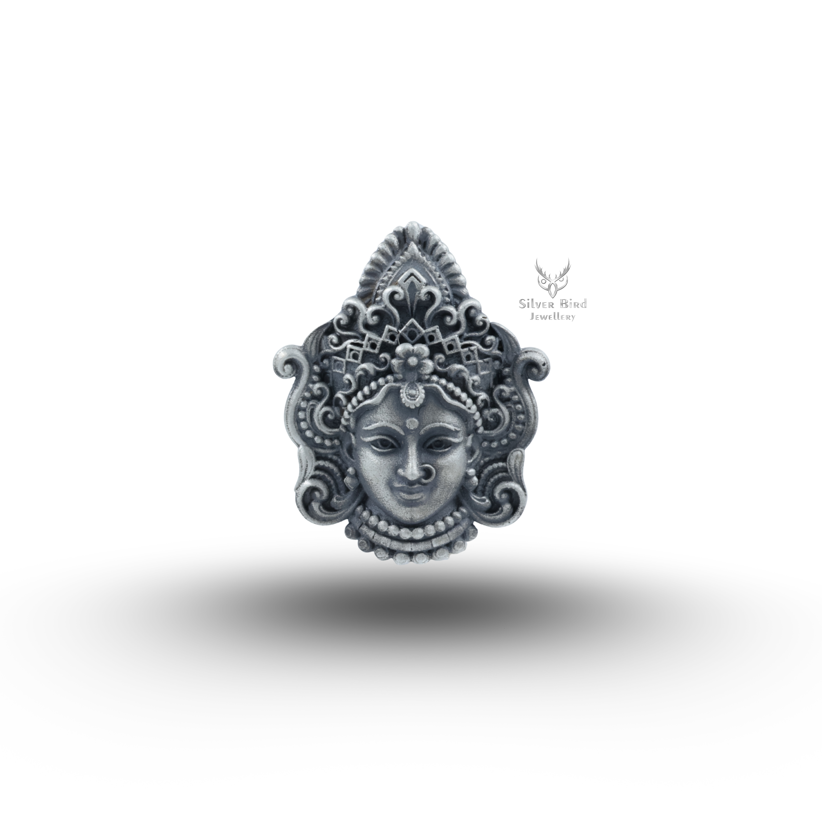 Durga  Maa Face  925 Sterling Silver Brooch