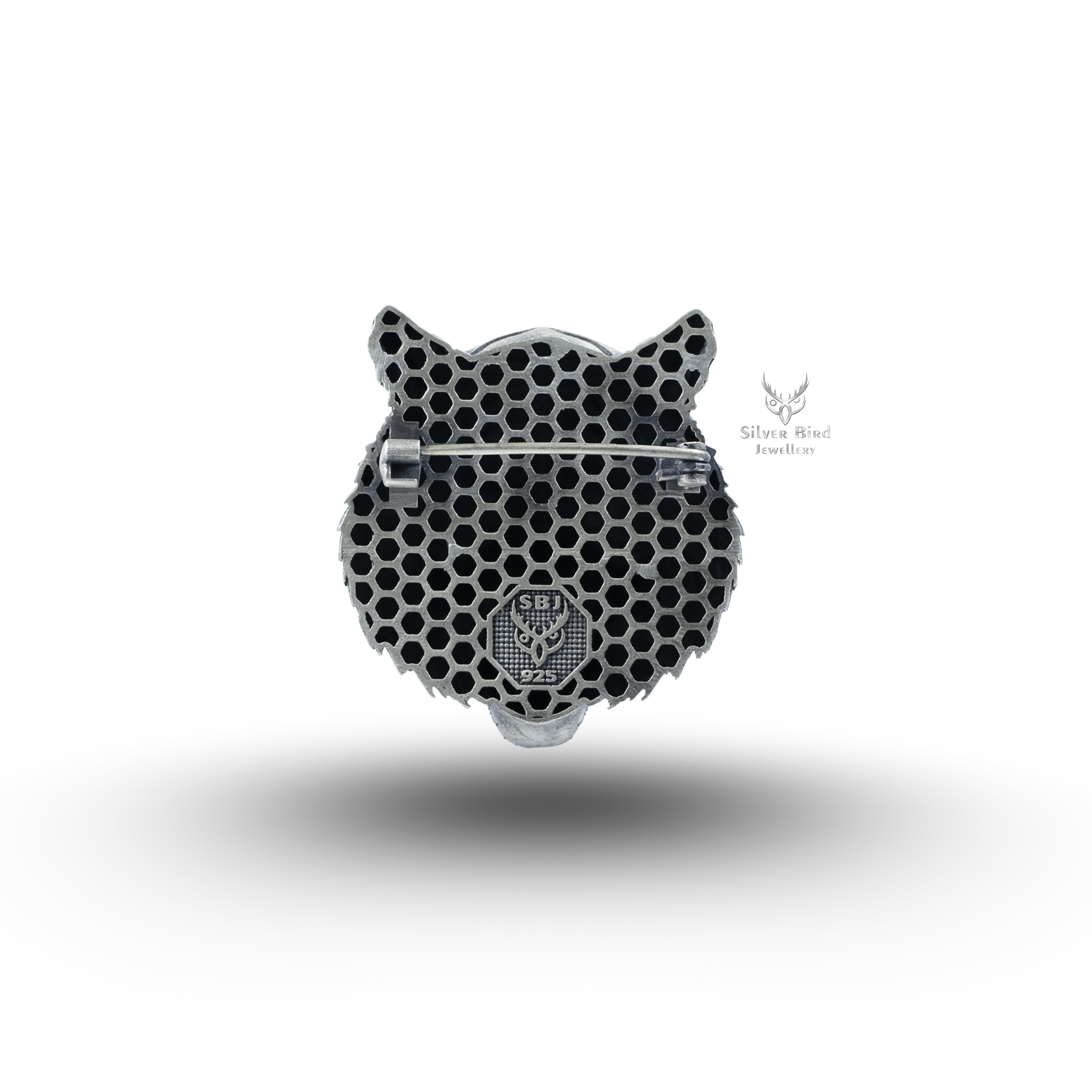 Tiger Animal 925 Sterling Silver Brooch