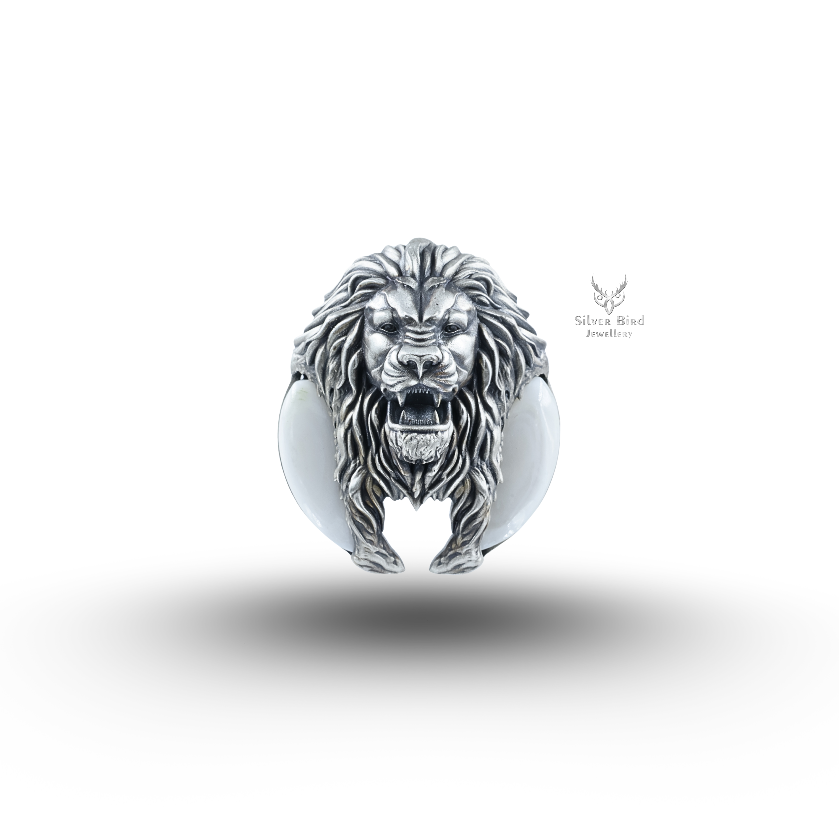 African Lion King 925 sterling silver brooch