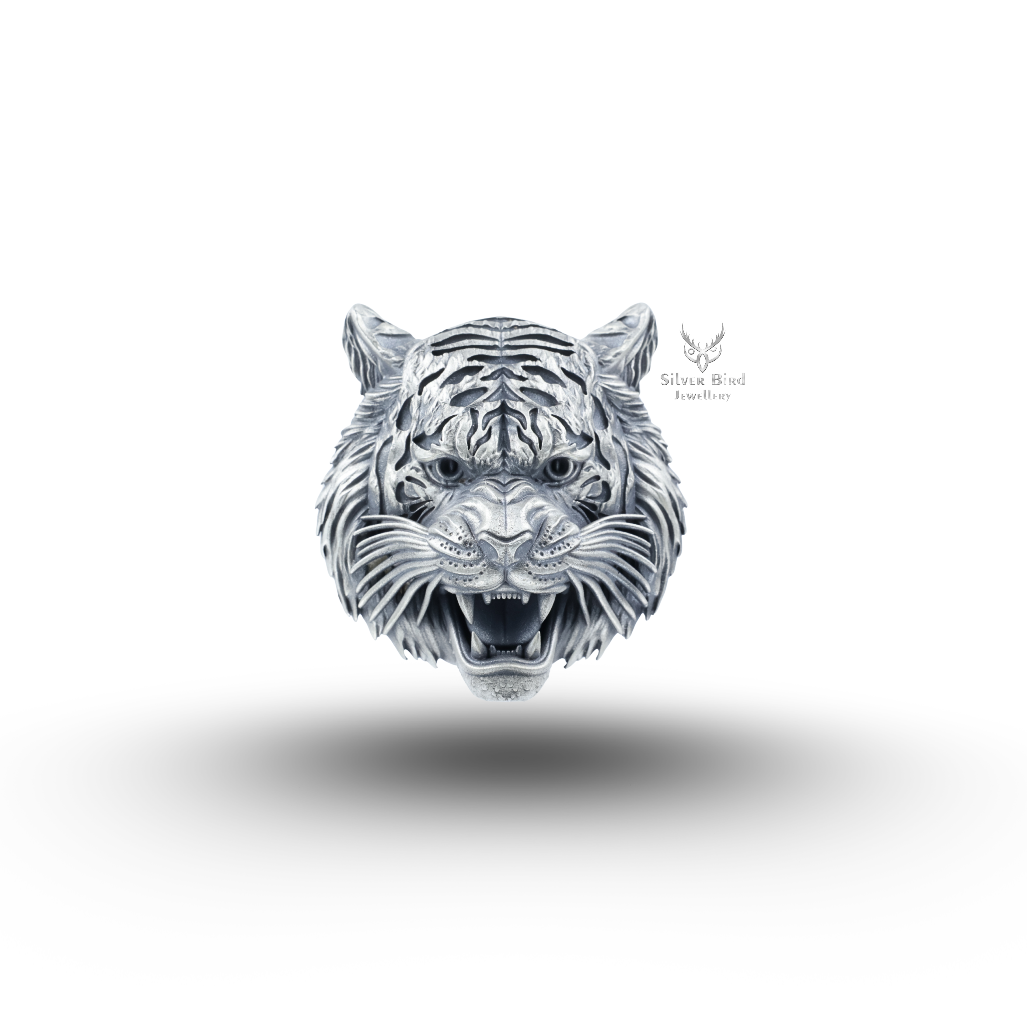 Tiger Animal 925 Sterling Silver Brooch